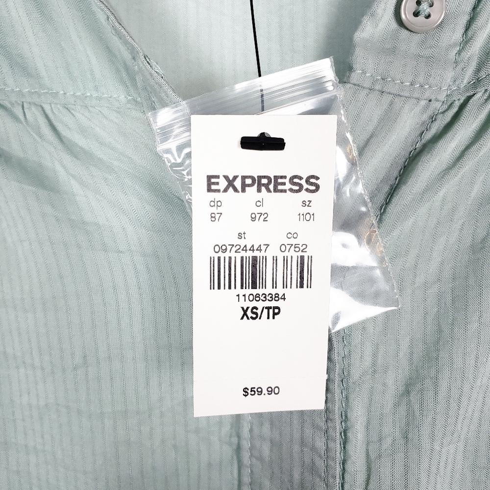 EXPRESS front tie lightweight button down top NWT… - image 5